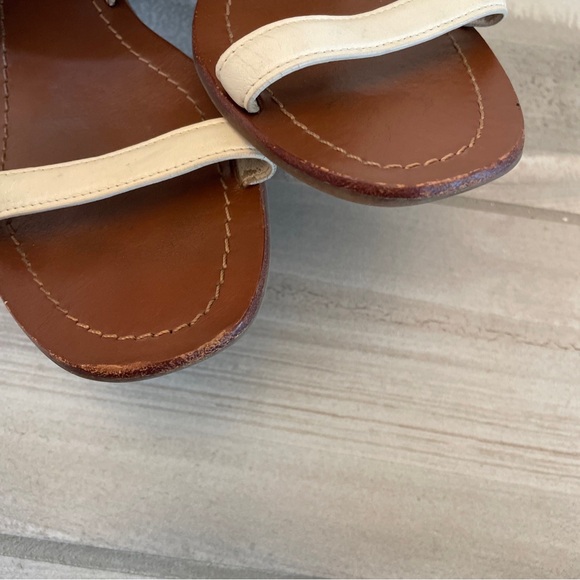 Tory Burch Lowell 2 Ivory Perforated Leather Logo Sandal 2" Heels Size 9.5 - Picture 15 of 15